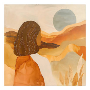Golden Horizons – Abstract Desert Woman Photo Print