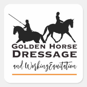 Golden Horse Dressage and Working EquitatioSticker Square Sticker
