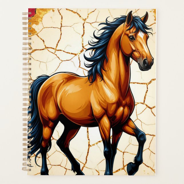 Golden Horse lover gift Planner (Front)