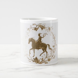 Golden horse Rider art  Large Coffee Mug