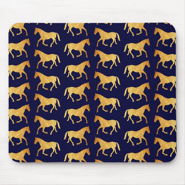 Golden Horses Mouse Pad (Front)