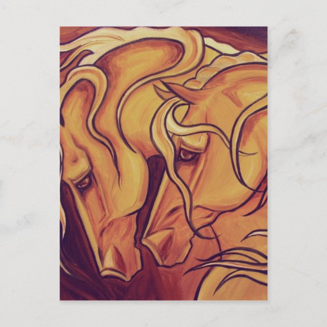 Golden Horses Postcard (Front)