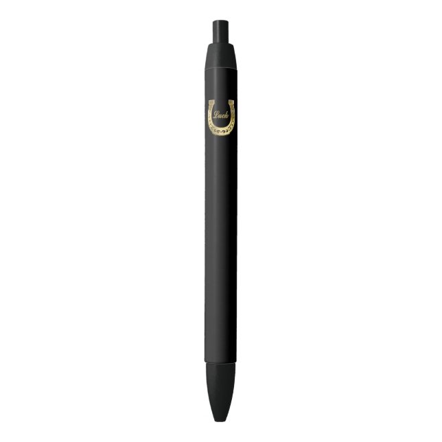 Golden horseshoe black ink pen (Front Vertical)