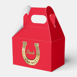 Golden horseshoe favor box