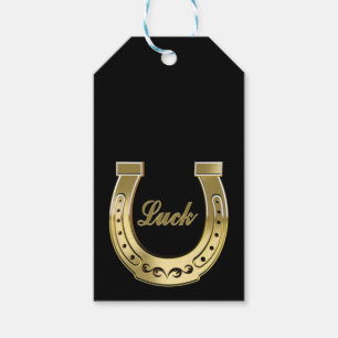 Golden horseshoe gift tags