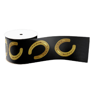 Golden horseshoe grosgrain ribbon