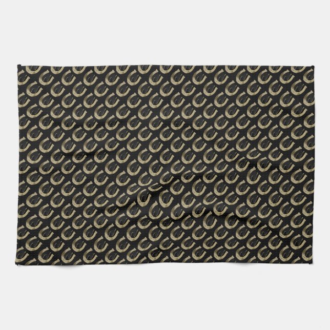 Golden horseshoe kitchen towel (Horizontal)