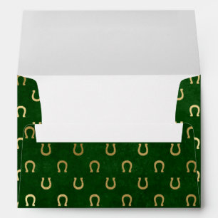 Golden Horseshoe Lucky Charm Green St Patricks Day Envelope