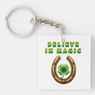 🍀 Golden Horseshoe Lucky Clover Gift For Luck 🍀 Keychain