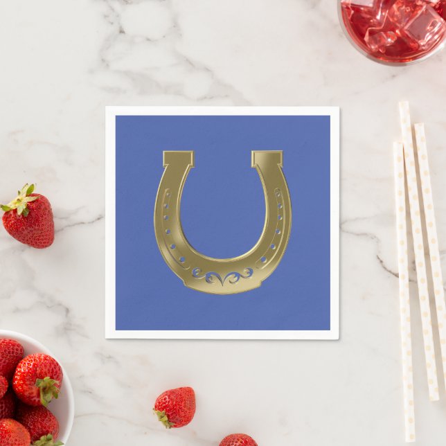 Golden horseshoe napkin (Insitu)