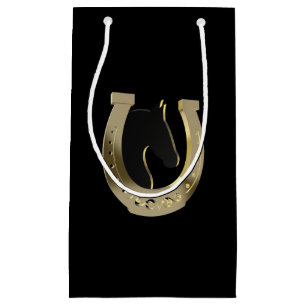 Golden horseshoe small gift bag