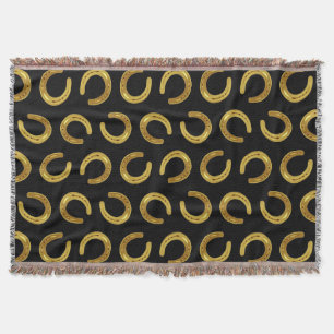 Golden horseshoe throw blanket