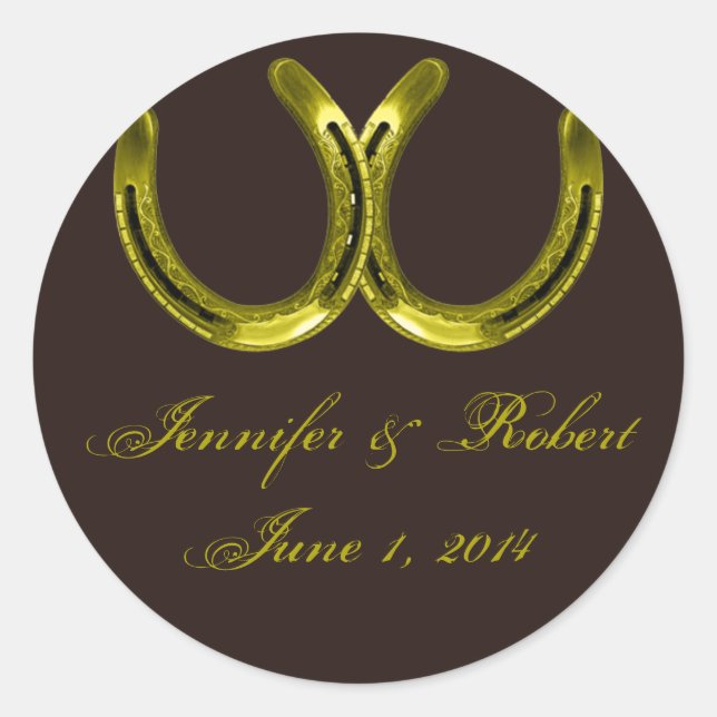 Golden Horseshoes on Brown Envelope Seal (Front)