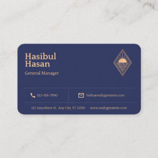 Golden Hotel Professional Manager Business Card