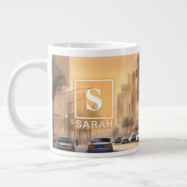 Golden Hour Al-Olaya District, Riyadh - Grande Mug (Gauche)