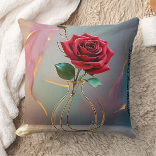 "Golden Hour Bloom" Throw Pillow