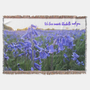 Golden Hour Bluebells - Personalised Mother's Day Throw Blanket