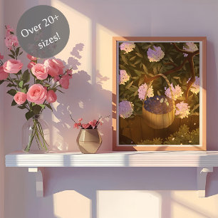 Golden Hour Blueberry Basket Poster