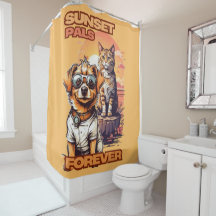 Golden Hour Cartoon Pets Design