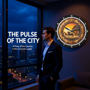 Golden Hour Equine Heritage Large Clock