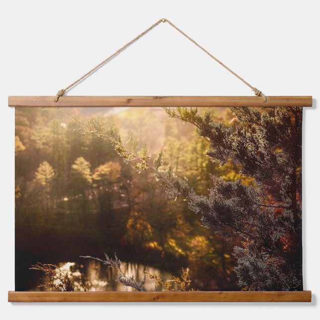 Golden Hour Evergreen Hanging Tapestry (Front)