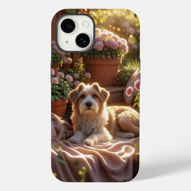 Golden Hour Garden Dog – Cozy Pet Memory Scene wit Case-Mate iPhone Case (Back)