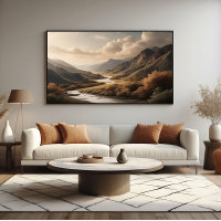 Golden Hour Mountain River Valley Landscape