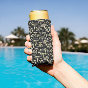 Golden Hour Mushroom Art Seltzer Can Cooler
