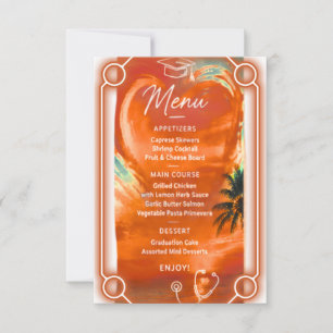 Golden Hour Nursing Graduation Menu Card   Sunset 