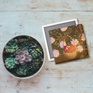 Golden Hour Raspberry Basket Magnetic Photo Magnet
