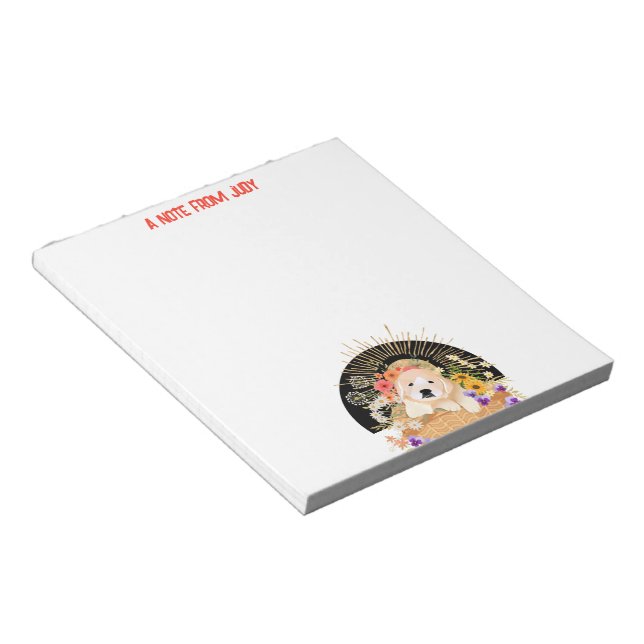 GOLDEN HOUR - retriever  note pad - personalize  (Angled)