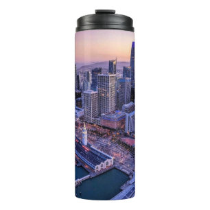 Golden Hour San Francisco City Aerial View Thermal Tumbler