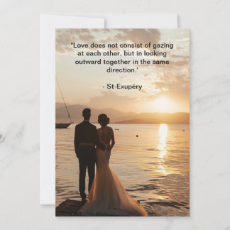 Golden Hour Seaside Sunset Wedding Invitation