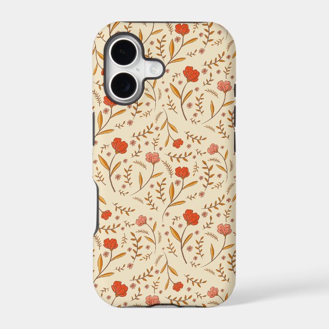 Golden Hour Study | Retro Ogee Floral iPhone Case (Back)
