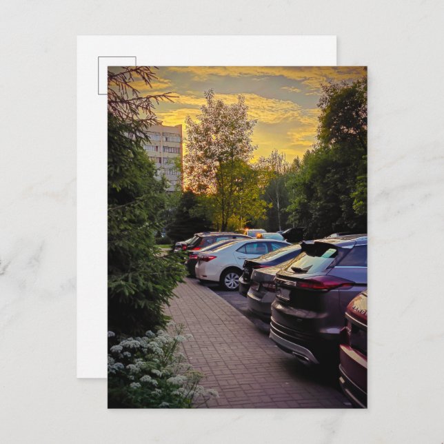 Golden Hour Urban Postcard – Customizable (Front/Back)