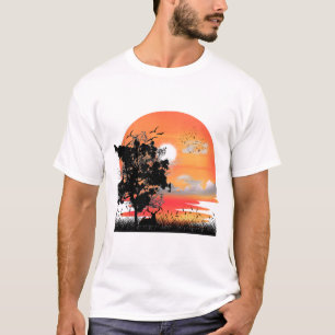 Golden Hour Wildlife Silhouette T-Shirt