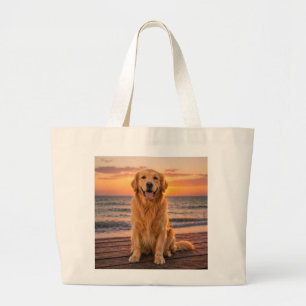 Golden Hour with Golden Retriever - Jumbo Tote