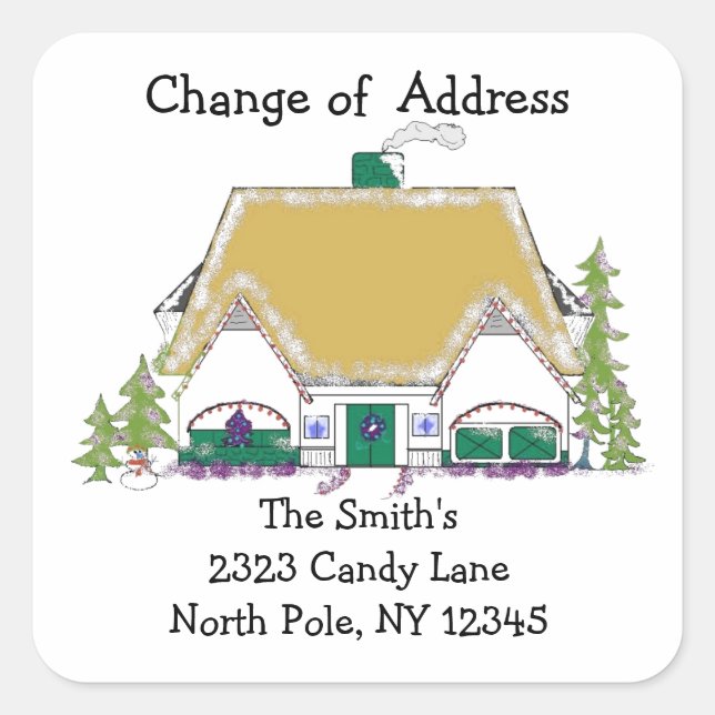 Golden House Change of Address Square Sticker (Front)