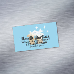 Golden house logo home cleaning 	Magnetic business card