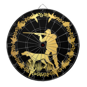 Golden hunter dartboard