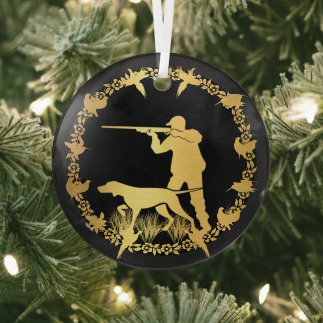 Golden hunter  glass ornament (Insitu)