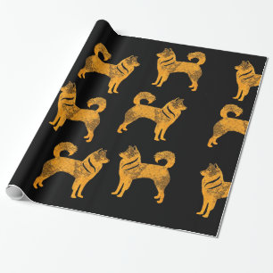 Golden husky Dog Wrapping Paper