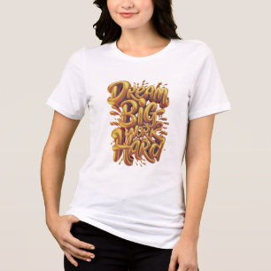 Golden Hustle Built by Hard Work Ambition in Gold  Tri-Blend Shirt