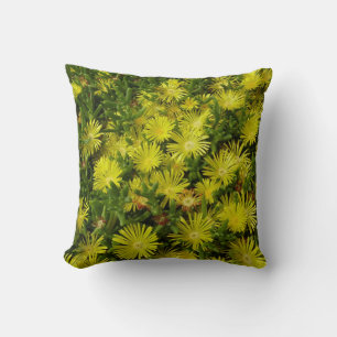 Golden Ice Plant Yellow Flowers Throw Pillow