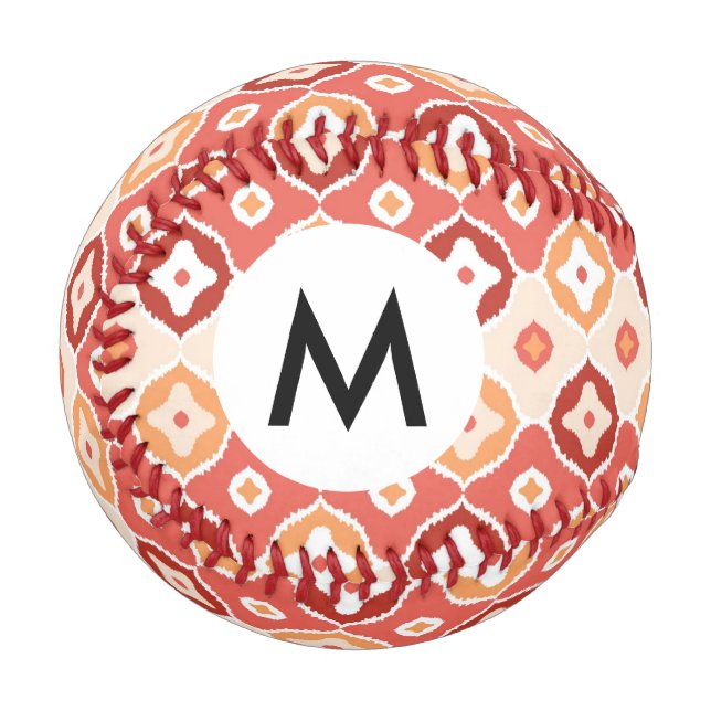 Golden ikat geometric pattern baseball (Front Left)