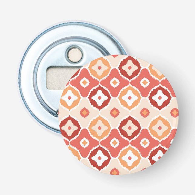 Golden ikat geometric pattern bottle opener (Front)