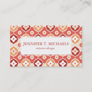 Golden ikat geometric pattern business card