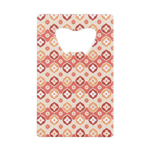 Golden ikat geometric pattern credit card bottle opener