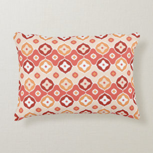 Golden ikat geometric pattern decorative pillow