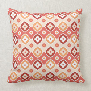 Golden ikat geometric pattern throw pillow